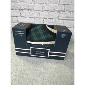 NEW Club Room Green Plaid Men's Slippers Size Medium 8-9